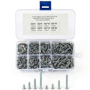 M2 Flat Head Self Tapping Screws Siyurongmy – Carbon Steel 800 pcs-0