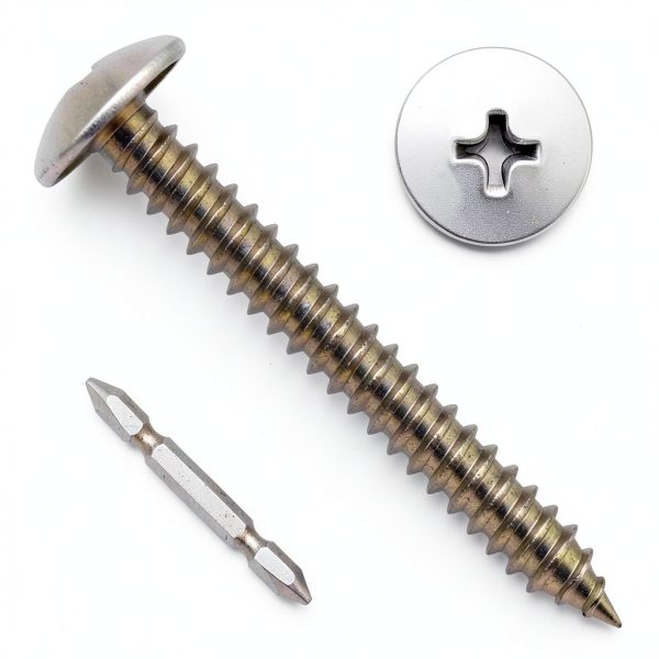 Etauwe Self Tapping Screw #6 x 1 Alloy Steel Truss Head White-0