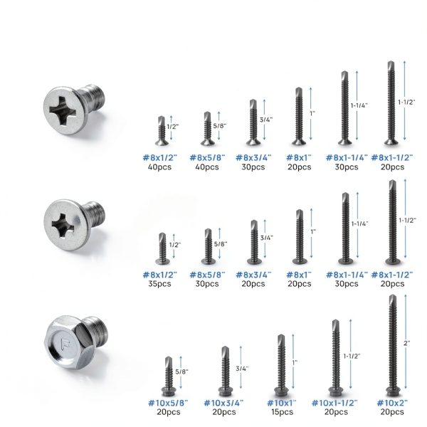 Self Tapping Screws Besitu 430-piece 410 Stainless Steel #8 #10 Metal-1