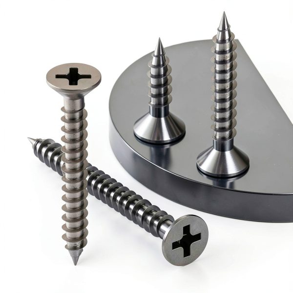 Black Wood Screw #10x3 100 Pcs Flat Head Self Tapping by Wensilon-2