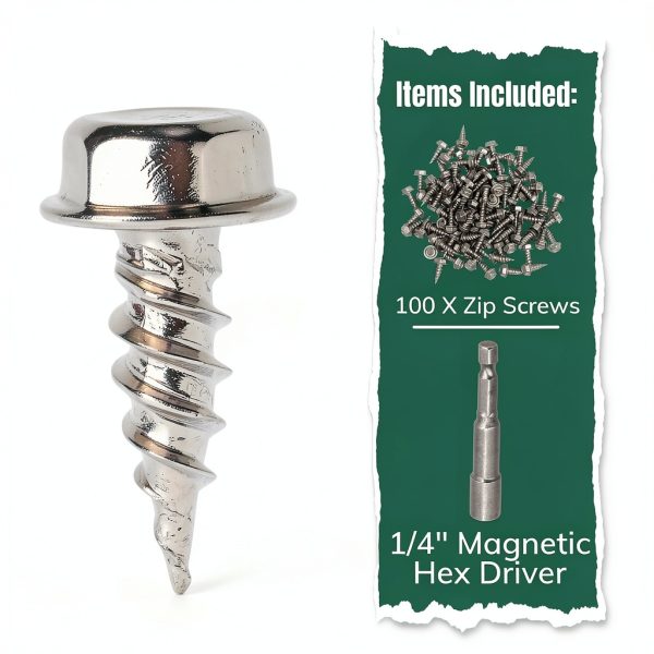 A M Gutter Guard 1/2" #8 410 Steel Zip Screws Self Piercing 100pcs-6