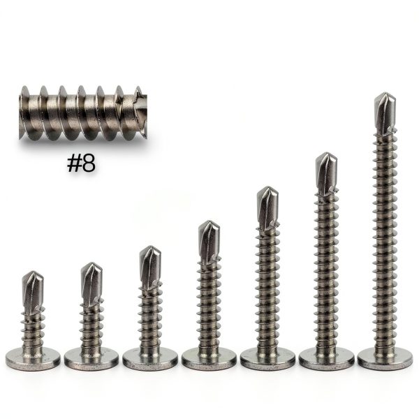 8 Self Tapping Screws kvohlum White Truss Head, 100 pcs-6