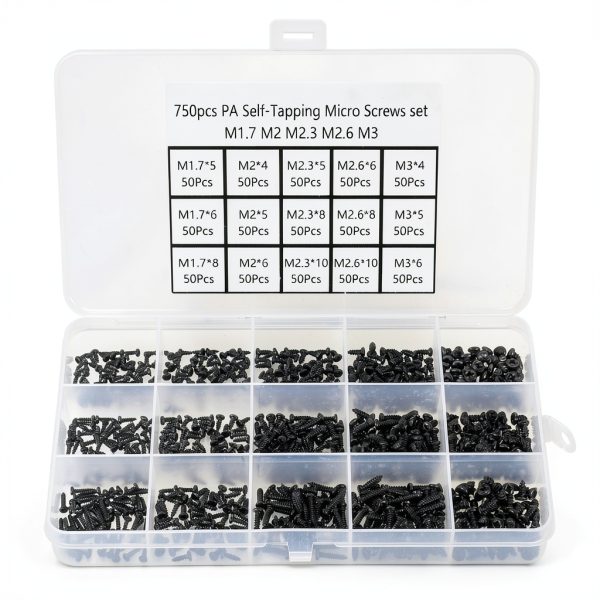 HanTof Self-Tapping Screws 750pcs Phillips Pan Head Carbon Steel Black-5