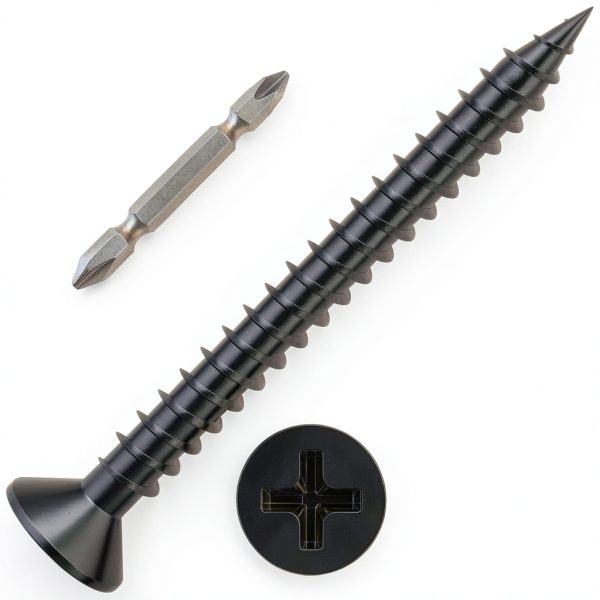 Black Wood Screw #10x3 100 Pcs Flat Head Self Tapping by Wensilon-0