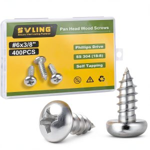 #6 x 3/8" Pan Head Screws SVLING 304 Stainless Self‑Tapping 400 pcs-0