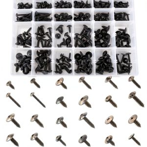 OAUTOO 270pcs Automotive Body Screw Phillips Head Self Tapping Screw Washer Head Screws Assortment Kit #8#10#12#14-0