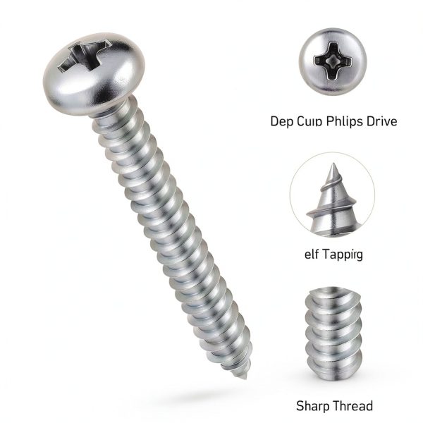 #6 x 3/8" Pan Head Screws SVLING 304 Stainless Self‑Tapping 400 pcs-1