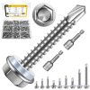 Mywish 410 Stainless Steel Self Tapping Screws 385pcs #8 #10 Hex Truss-0