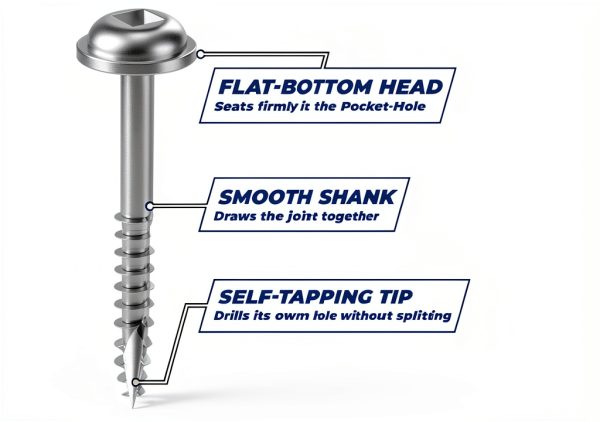 Kreg Pocket Screw 1-1/4 inch 8 Coarse Thread Maxi-Loc Zinc 250 Count-3