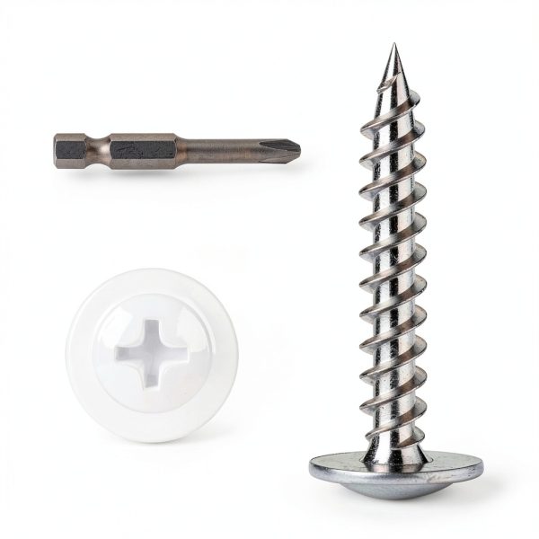 #8 x 1 Truss Head Screws kvohlum White Full Thread Phillips 120pcs-0