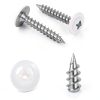 #8 x 1 Truss Head Screws kvohlum White Full Thread Phillips 120pcs-2