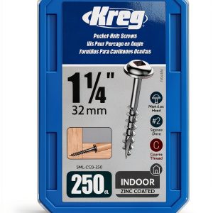 Kreg Pocket Screw 1-1/4 inch 8 Coarse Thread Maxi-Loc Zinc 250 Count-0