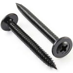 Wood Screws #8 x 1-1/2" Black Zinc Plated VGBUY Truss Head Steel-0