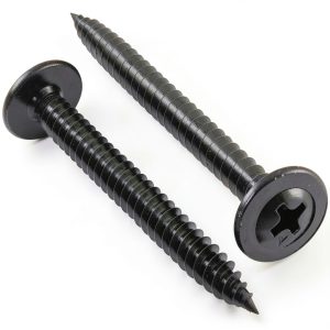 Wood Screws #8 x 1-1/2" Black Zinc Plated VGBUY Truss Head Steel-0