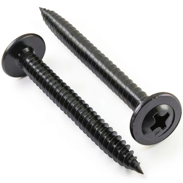 Wood Screws #8 x 1-1/2" Black Zinc Plated VGBUY Truss Head Steel-0